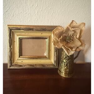Gold and Cream Ornate Resin Frame 1990s 4.75x6.5 Photo Display